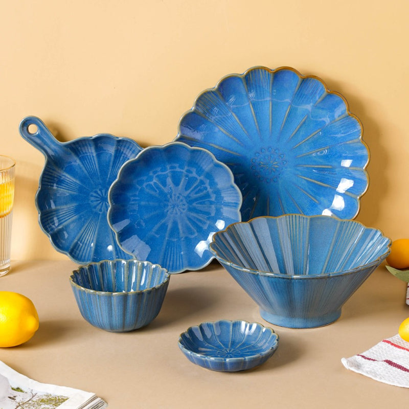 Ocean Blue 27 Piece Dinner Set For 6