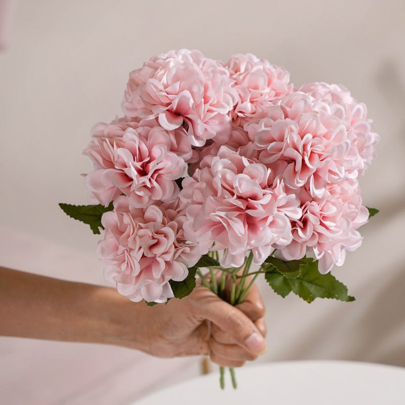Artificial Chrysanthemum Bouquet Pink Set Of 2 - Artificial flower | Home decor item | Room decoration item