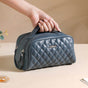 Multipurpose Quilted Makeup Pouch Bluish Grey