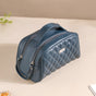 Multipurpose Quilted Makeup Pouch Bluish Grey