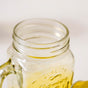 Tutti Frutti Glass Jar Yellow with Lid and Straw Set of 4