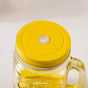 Tutti Frutti Glass Jar Yellow with Lid and Straw Set of 4