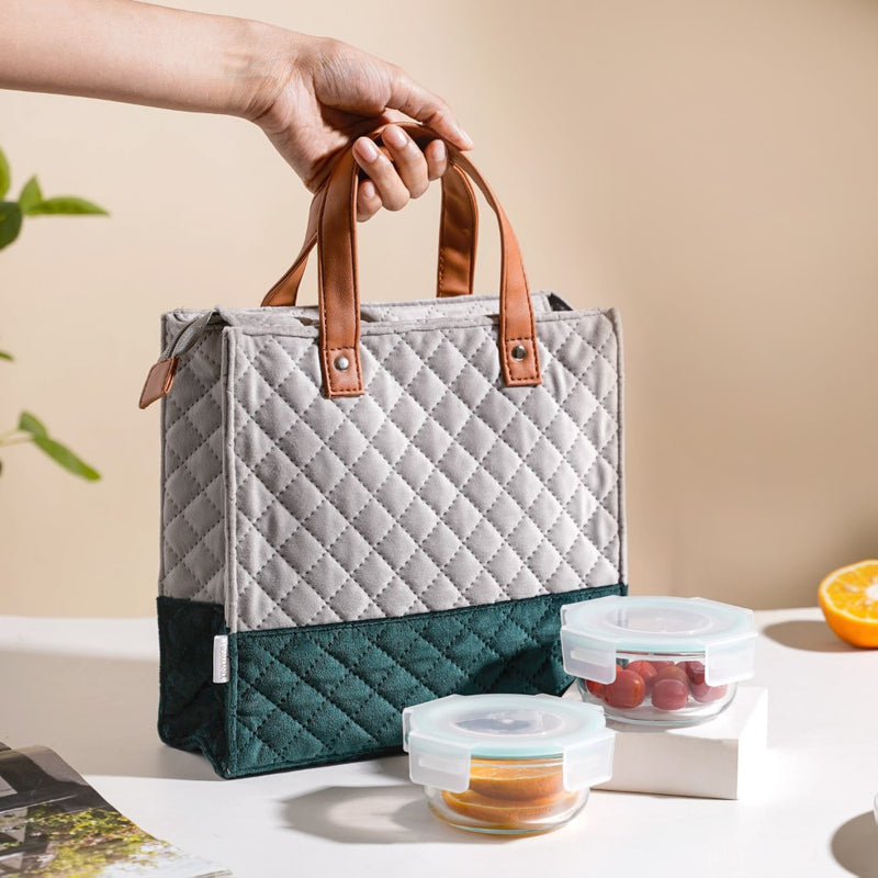 Velvet Lunch Bag And Lunch Box Set Of 3 - Lunch box