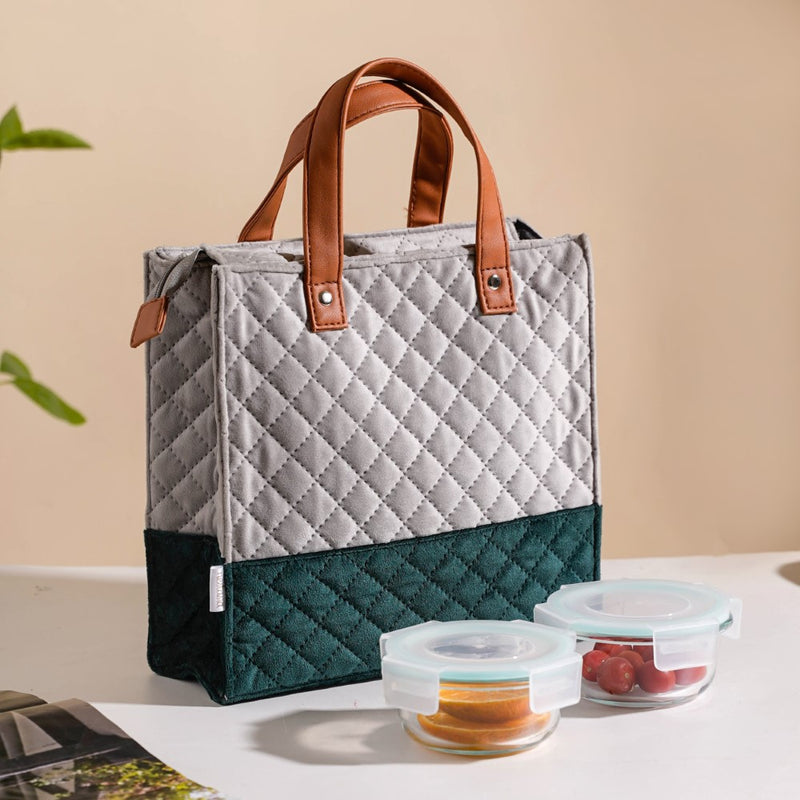 Velvet Lunch Bag And Lunch Box Set Of 3 - Lunch box