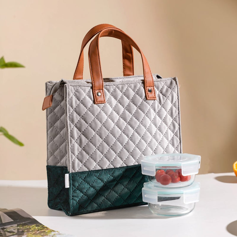 Velvet Lunch Bag And Lunch Box Set Of 3 - Lunch box