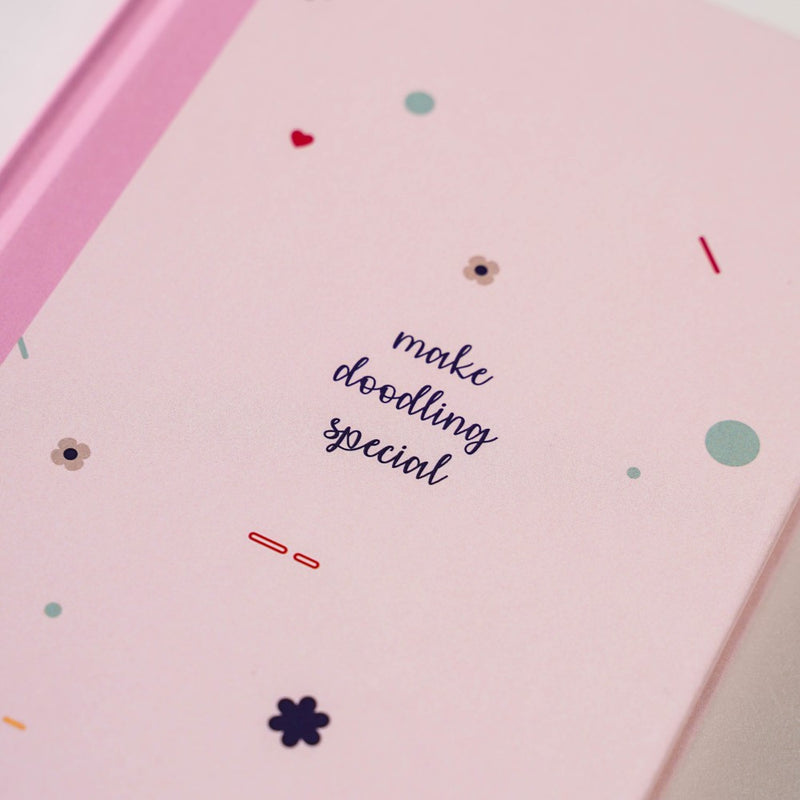 Focused And Fabulous Hardbound Doodle Diary Pink 5.9 X 8.2 Inch