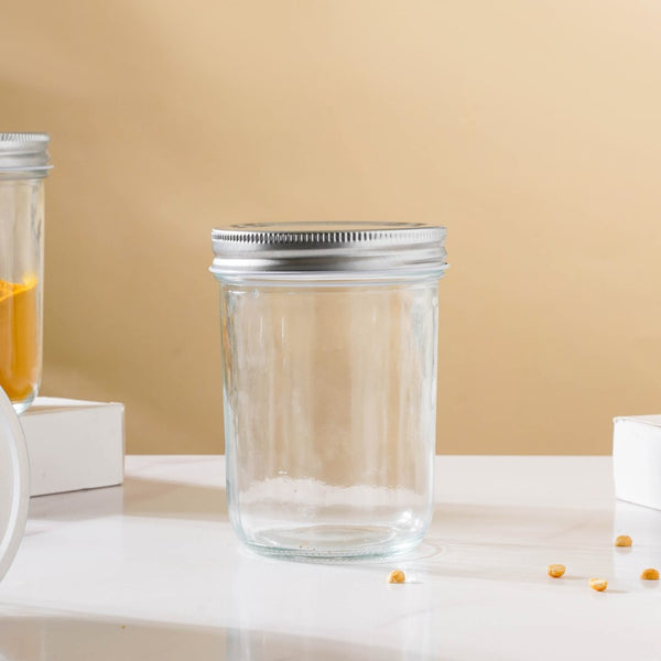 Glass Storage Jars With Lid Set Of 6 Large 400ml