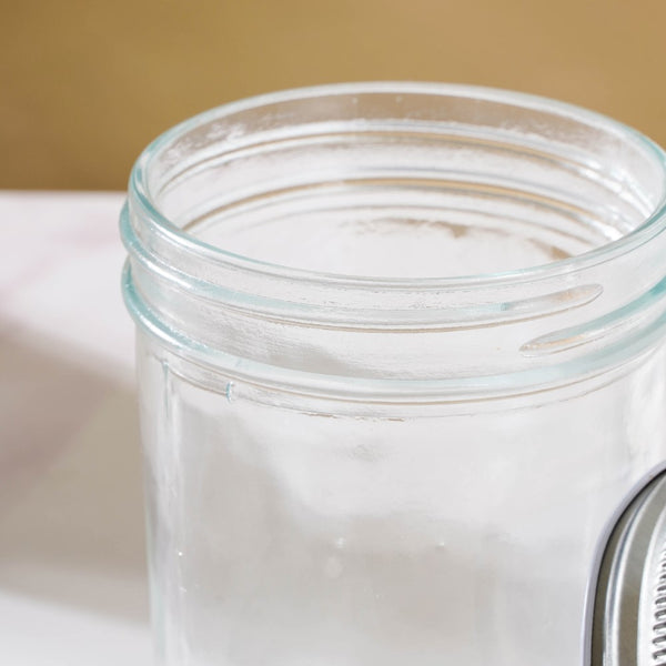 Glass Storage Jars With Lid Set Of 6 Large 400ml