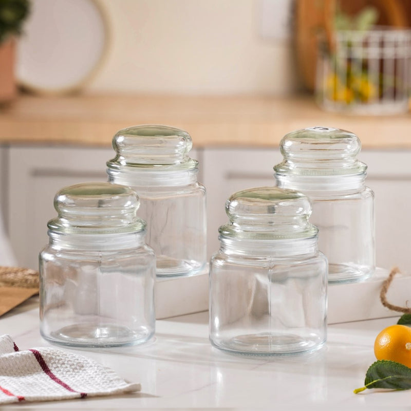 Modern Glass Jar Medium Set Of 4 550ml - Jar