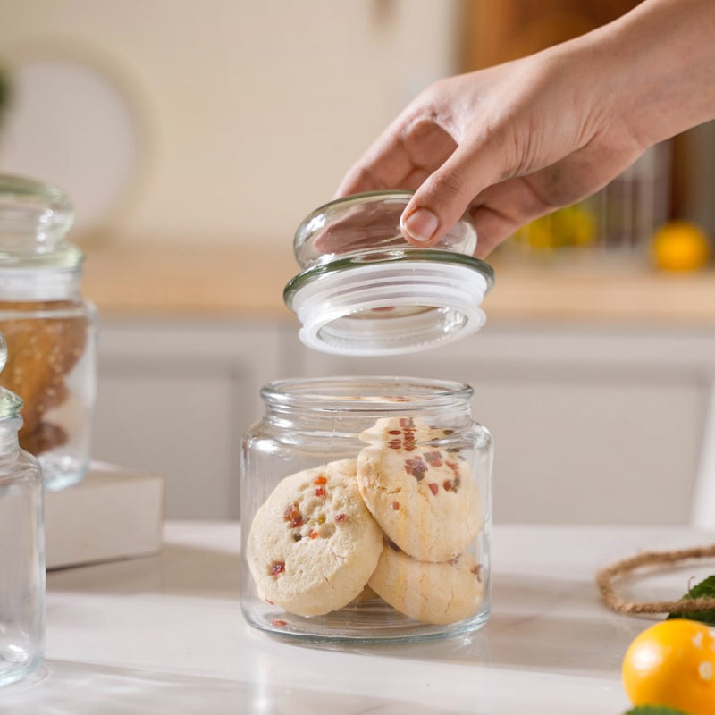 Modern Glass Jar Medium Set Of 4 550ml - Jar