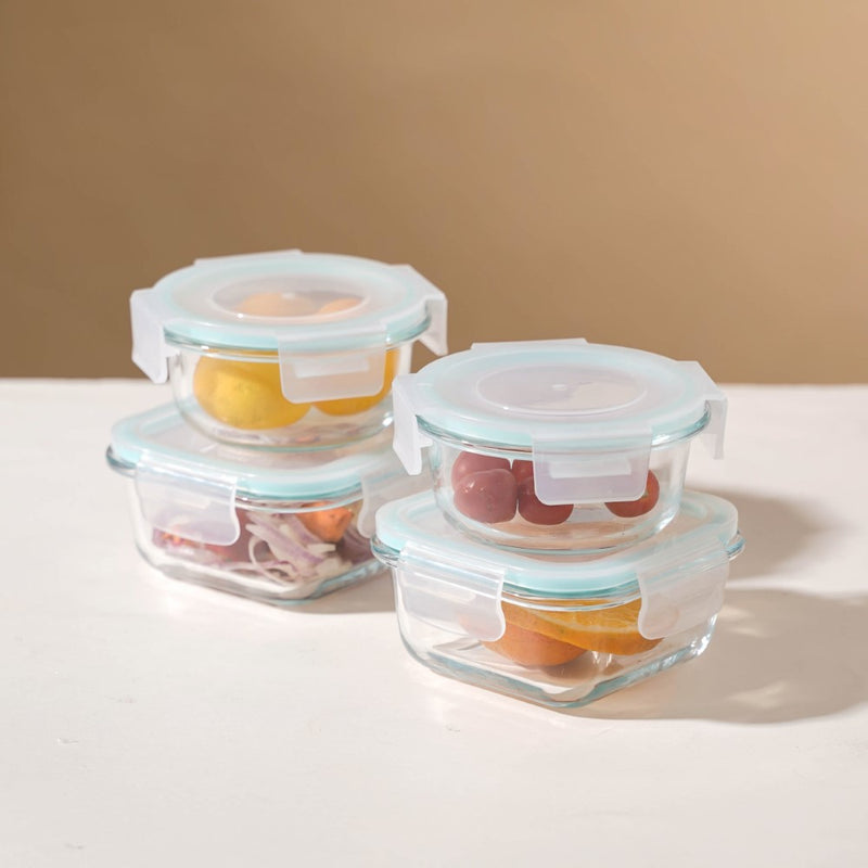 Lunch Box Set Of 4 With Velvet Lunch Bag - Lunch box