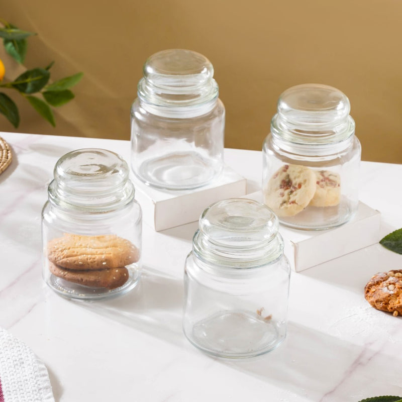 Modern Glass Jar Medium Set Of 4 550ml - Jar