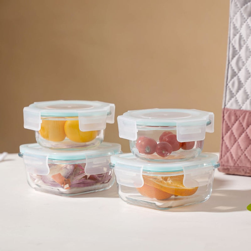 Lunch Box Set Of 4 With Velvet Lunch Bag - Lunch box