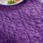 Quilted Zari Work Table Cover Purple 52x40 inch