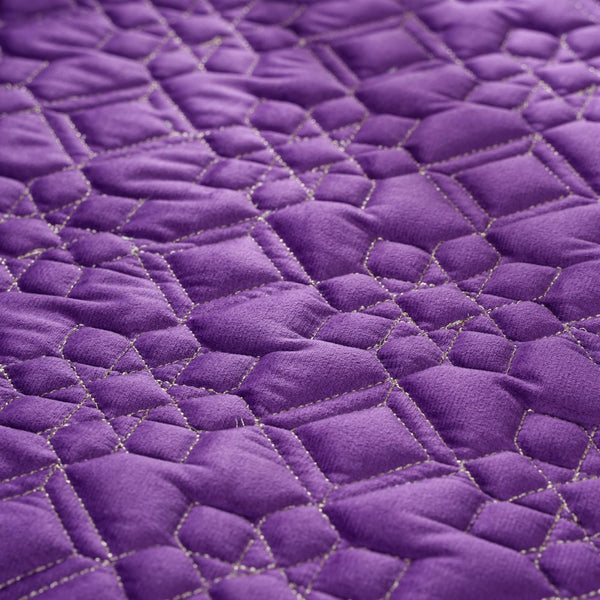 Quilted Zari Work Table Cover Purple 52x40 inch