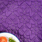 Quilted Zari Work Table Cover Purple 52x40 inch