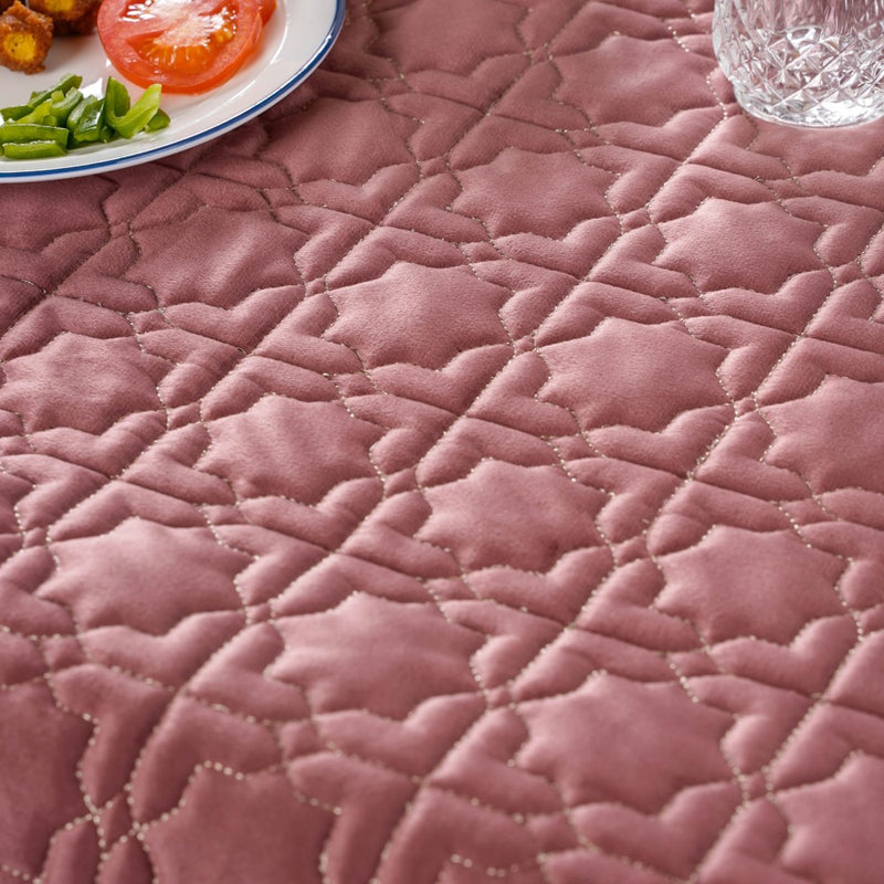 Traditional Velvet Dining Tablecloth Pink 52x40 Inch