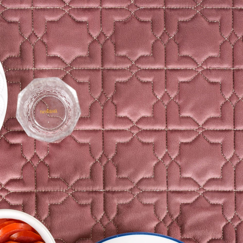 Traditional Velvet Dining Tablecloth Pink 52x40 Inch
