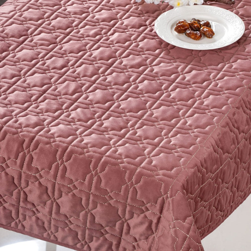Traditional Velvet Dining Tablecloth Pink 52x40 Inch
