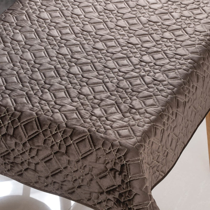 Traditional Velvet Dining Tablecloth Brown 52x40 Inch