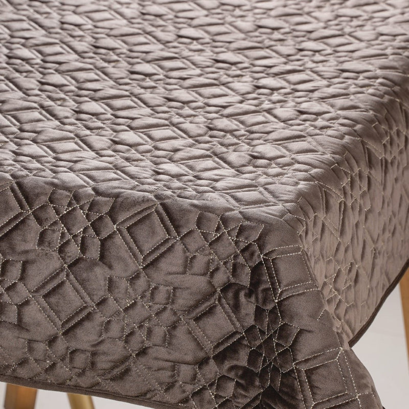 Traditional Velvet Dining Tablecloth Brown 52x40 Inch