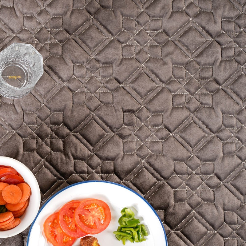 Traditional Velvet Dining Tablecloth Brown 52x40 Inch