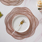 Metallic Rose Placemat Bronze Set Of 6 15 Inch