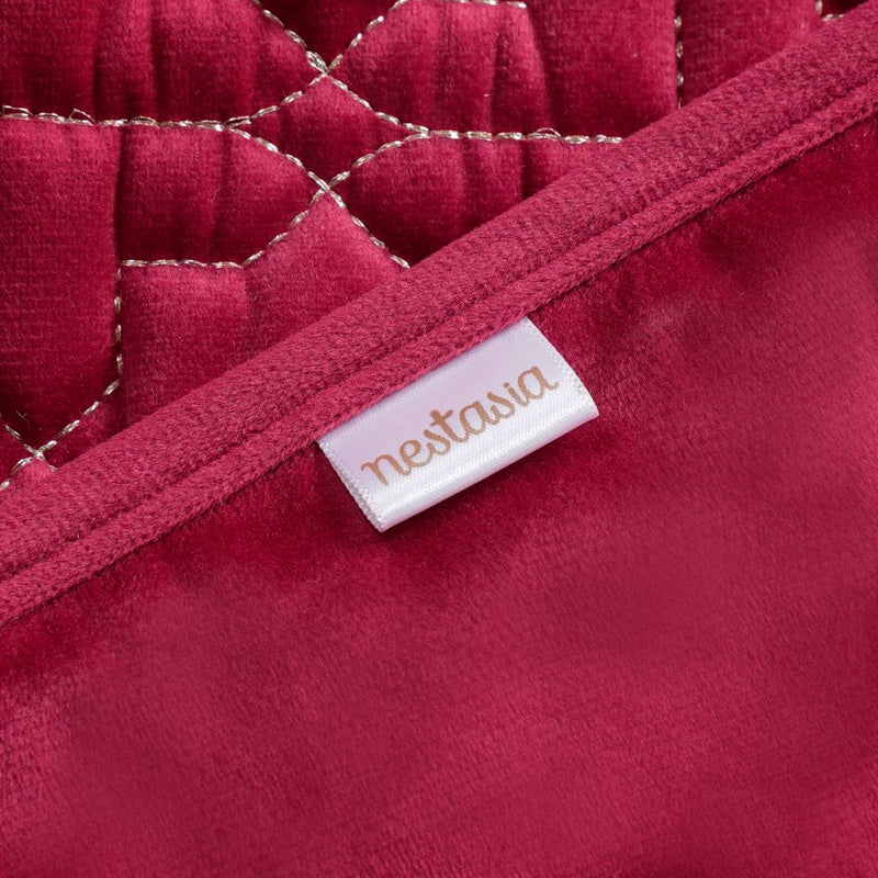 Quilted Zari And Velvet Table Cover Magenta 52x40 Inch