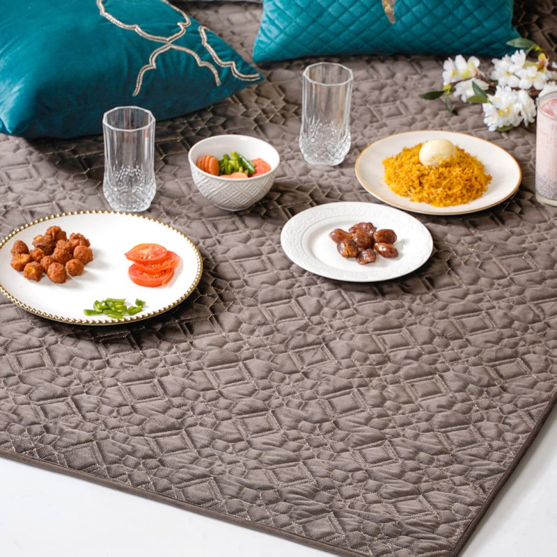 Traditional Velvet Dining Tablecloth Brown 52x40 Inch