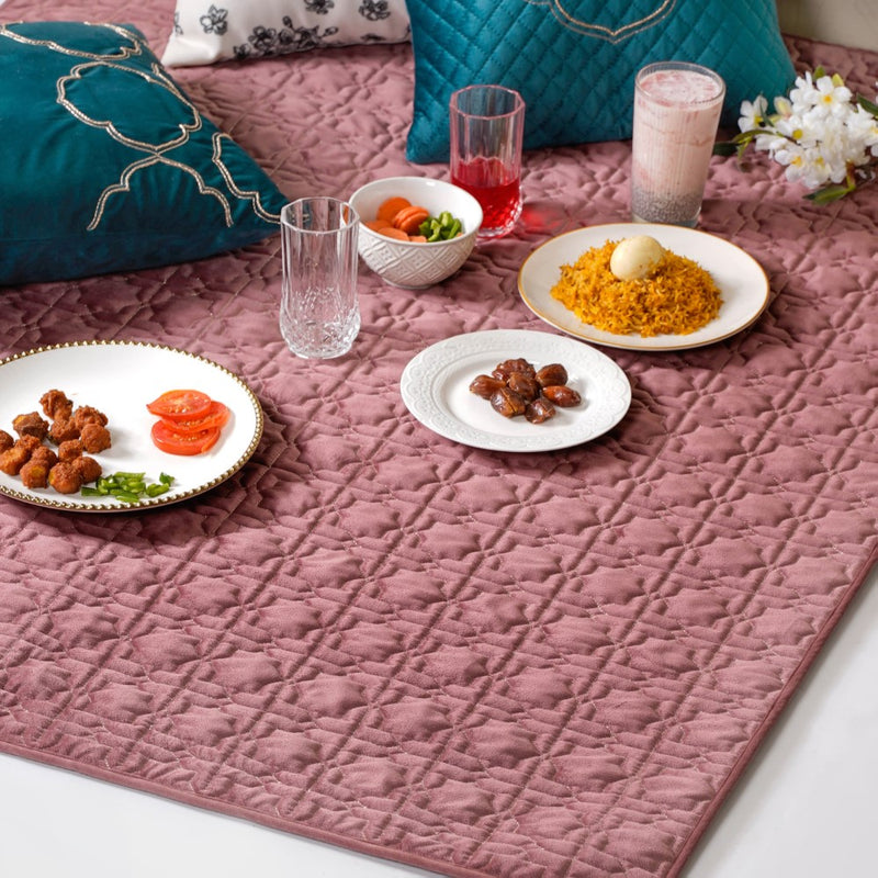 Traditional Velvet Dining Tablecloth Pink 52x40 Inch