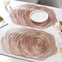 Metallic Rose Placemat Bronze Set Of 6 15 Inch