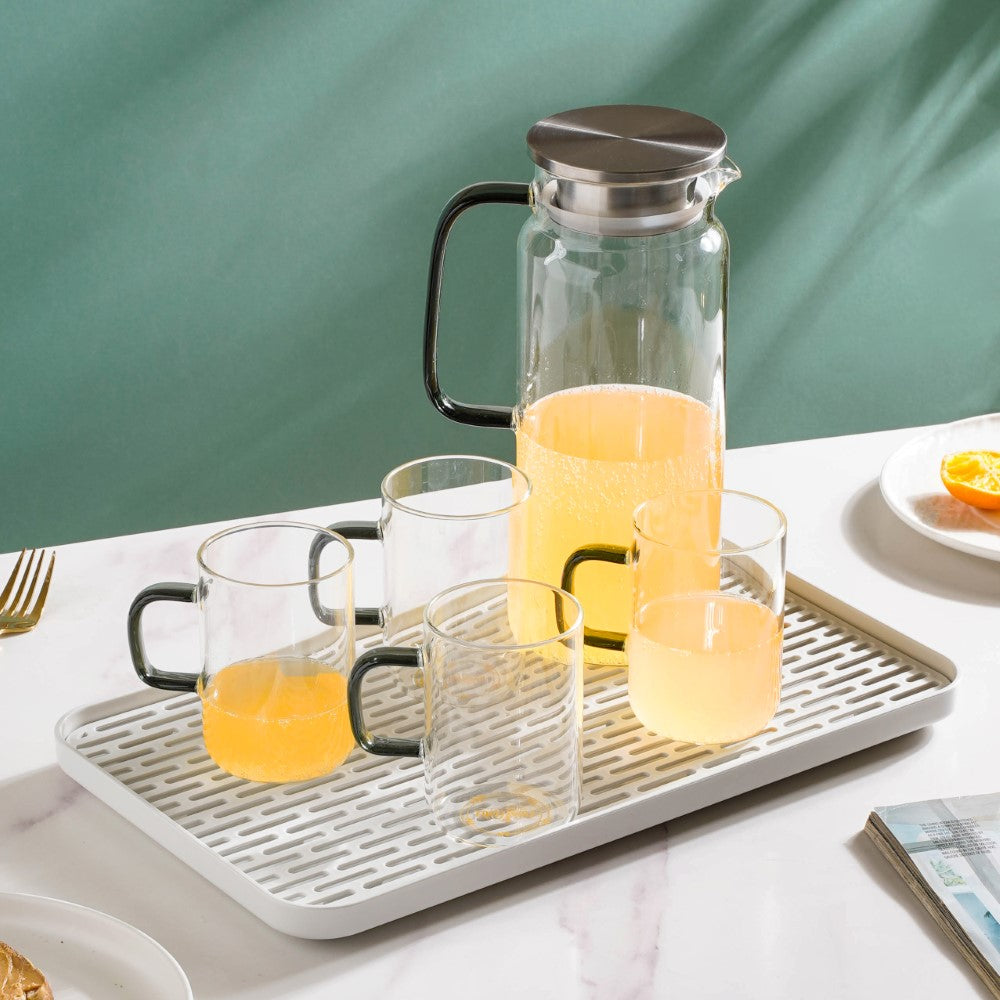 Juice Glass Jug And Cup Set Of 5 Online - Premium Jug Set | Nestasia