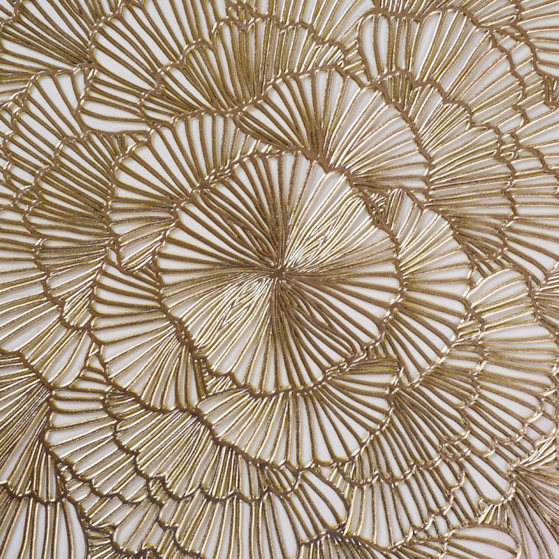 Flower Table Mat Gold Set Of 6 15 Inch