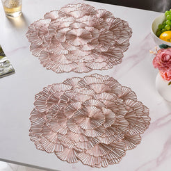 Flower Table Mat Rose Gold Set Of 6 15 Inch