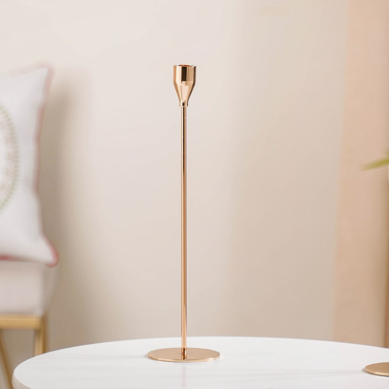 Gold Taper Candle Holder Set Of 3 - Nordic candle holder set, gold metal decor, modern candle holders, stylish home accessories