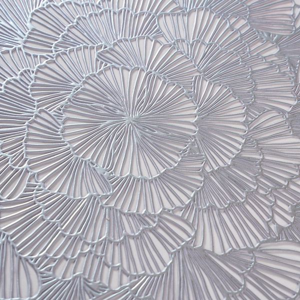 Flower Table Mat Silver Set Of 6 15 Inch