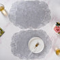 Flower Table Mat Silver Set Of 6 15 Inch