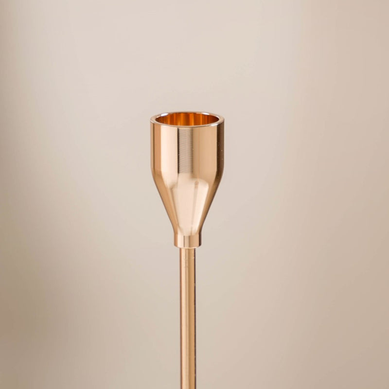 Gold Taper Candle Holder Set Of 3 - Nordic candle holder set, gold metal decor, modern candle holders, stylish home accessories