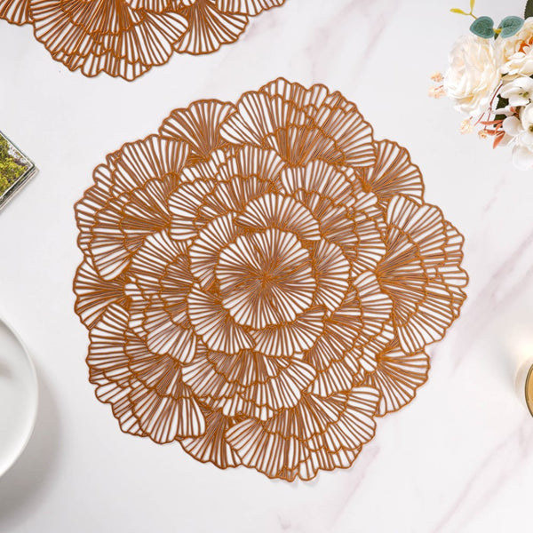 Flower Table Mat Bronze Set Of 6 15 Inch