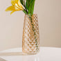 Diamante Glass Flower Vase Amber - Glass flower vase for home decor, office and gifting | Room decoration items