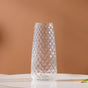 Diamante Clear Glass Flower Vase- Diamante Glass, Glass Vase, Translucent Flower Vase, Decorative Glass Vase, Elegant Diamante Vase