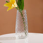 Diamante Clear Glass Flower Vase- Diamante Glass, Glass Vase, Translucent Flower Vase, Decorative Glass Vase, Elegant Diamante Vase