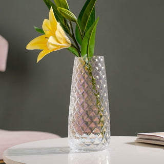 Diamante Glass Flower Vase Iridescent