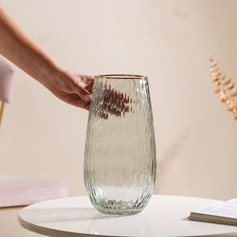 Premium Decorative Glass Vase Grey