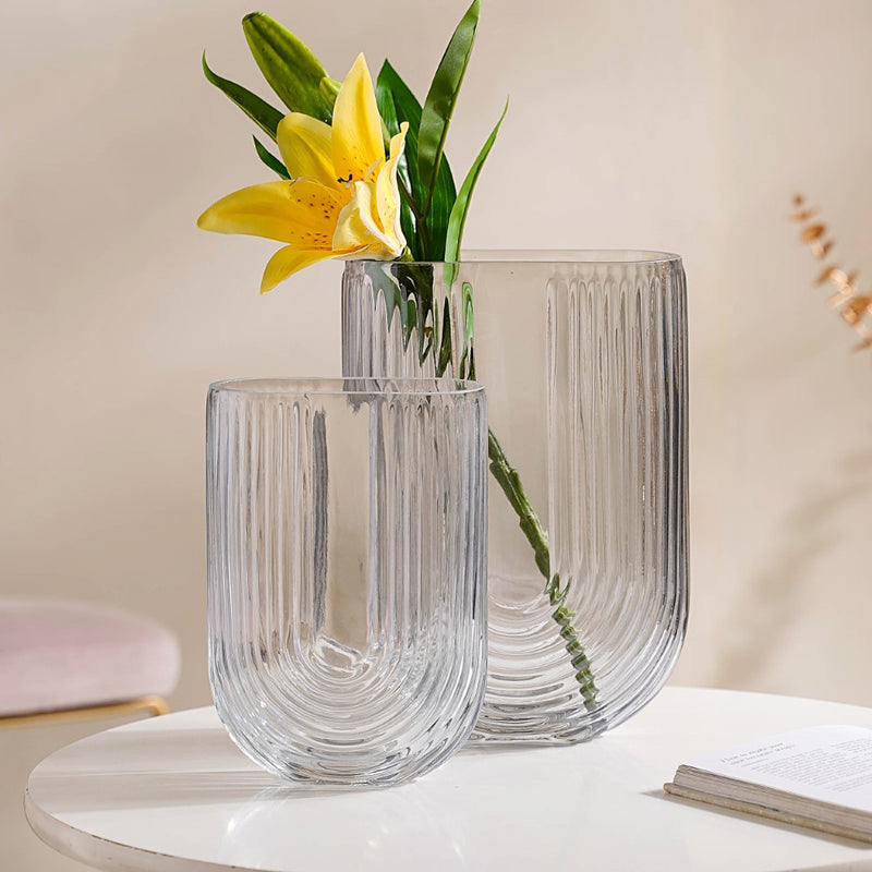 Arch Flower Vase For Home Decor Grey