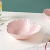 Ceramic Taro Leaf Serving Bowl Pink 700 ml - Bowl, ceramic bowl, serving bowls, noodle bowl, salad bowls, bowl for snacks, large serving bowl | Bowls for dining table & home decor