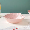 Ceramic Taro Leaf Serving Bowl Pink 700 ml - Bowl, ceramic bowl, serving bowls, noodle bowl, salad bowls, bowl for snacks, large serving bowl | Bowls for dining table & home decor