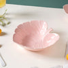 Ceramic Taro Leaf Serving Bowl Pink 700 ml - Bowl, ceramic bowl, serving bowls, noodle bowl, salad bowls, bowl for snacks, large serving bowl | Bowls for dining table & home decor