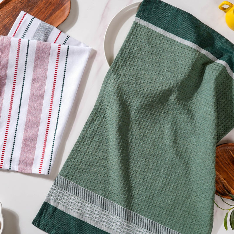 Multicoloured Cotton Cleaning Towel Set Of 2