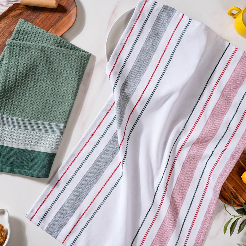 Multicoloured Cotton Cleaning Towel Set Of 2